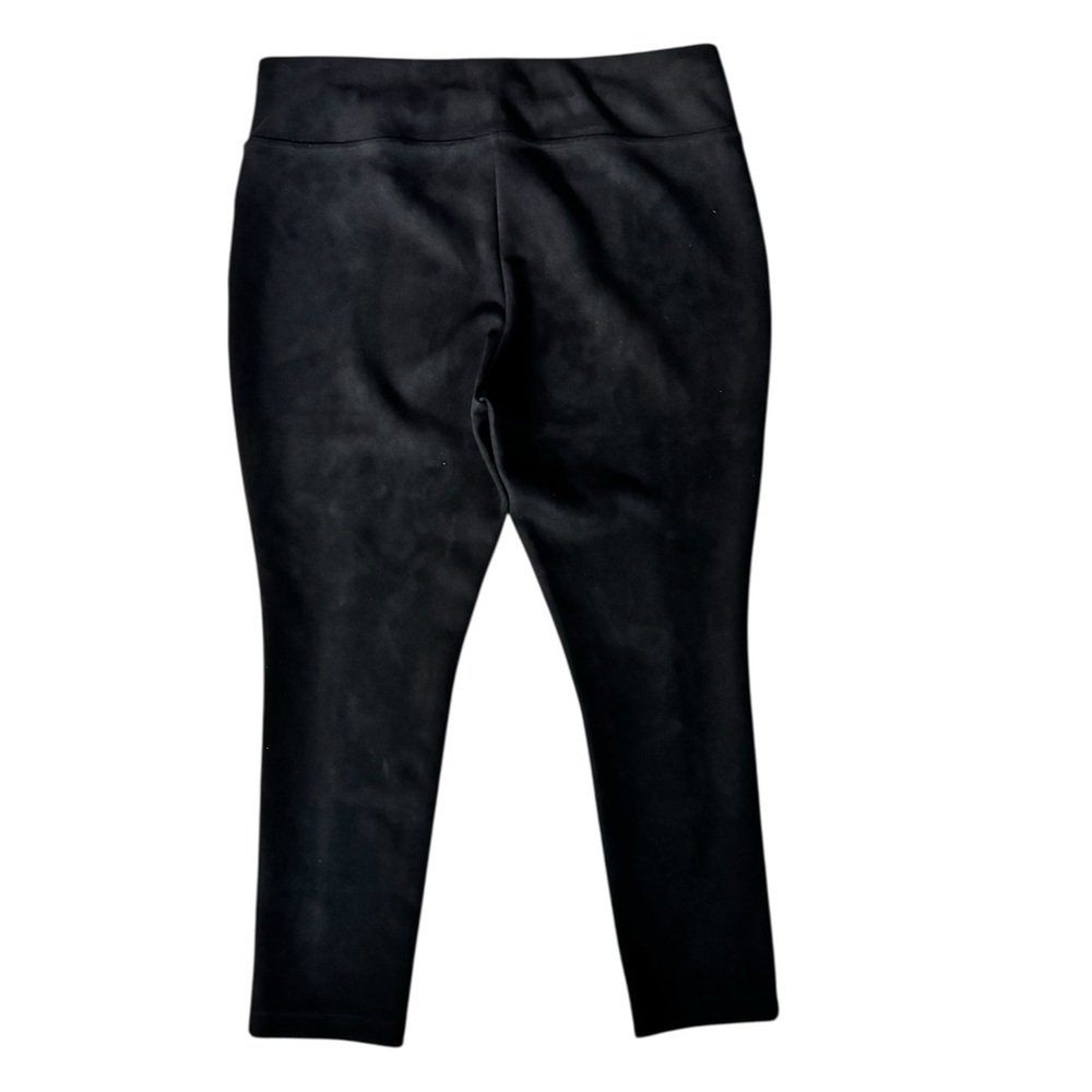 Andrew Marc Black Pull-On Stretch Ankle Pants Womens XXL Holiday Party Velvet - Picture 3 of 6